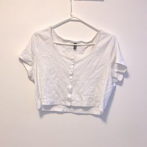 H&M Divided button down crop